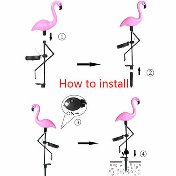 flamingo solar lights install