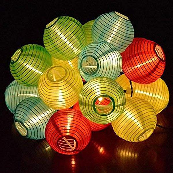 Solar lantern string lights colorful