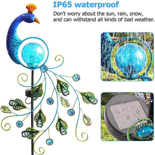 peacock solar light IP65 waterproof