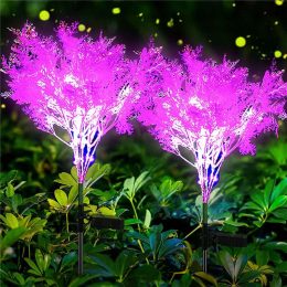 2-Pack Solar Rime Flower Lights