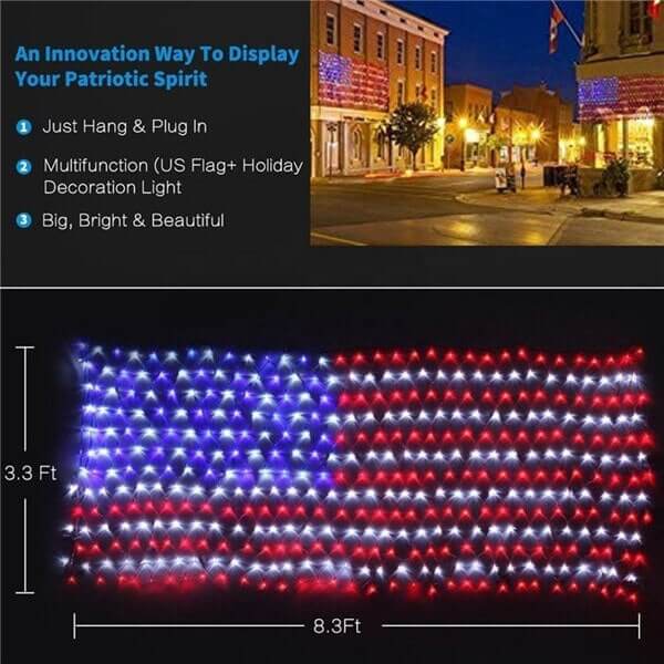 Solar American flag lights 18