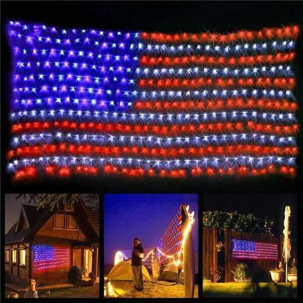 Solar American flag lights 19