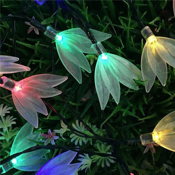 Solar four leaf flower string lights 13