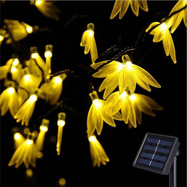Solar four leaf flower string lights 2