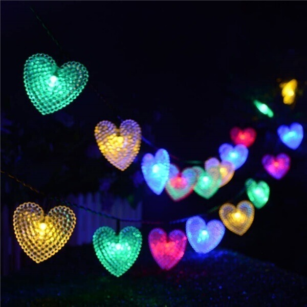 Solar Heart Shaped string lights 4