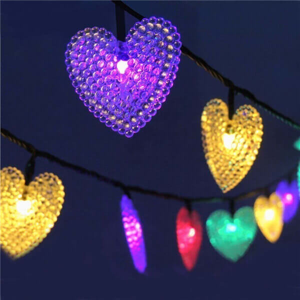 Solar Heart Shaped string lights 6