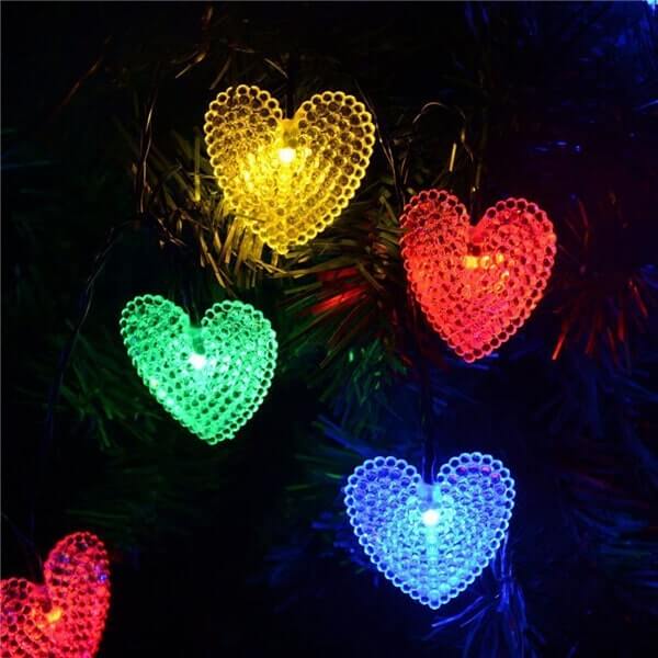 Solar Heart Shaped string lights 9