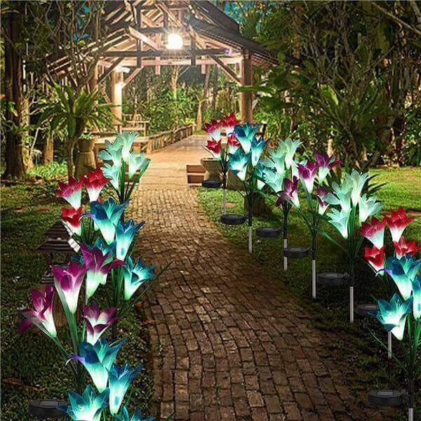 Solar lily flower lights 12