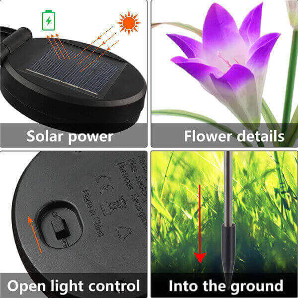 Solar lily flower lights 6