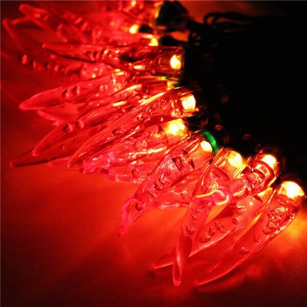 Solar red chili pepper string lights 3
