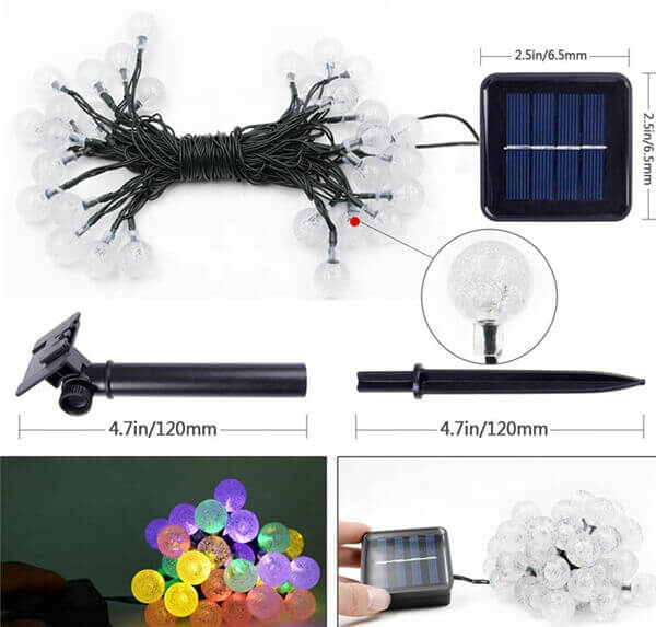 Solar crystal ball string lights 3
