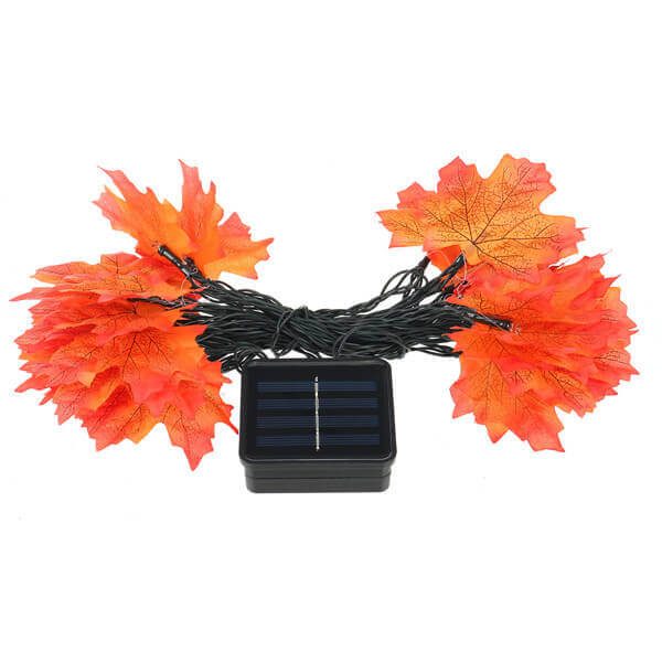 Solar maple leaves string lights 11