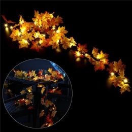 Solar maple leaves string lights