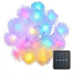Solar puffer ball string lights